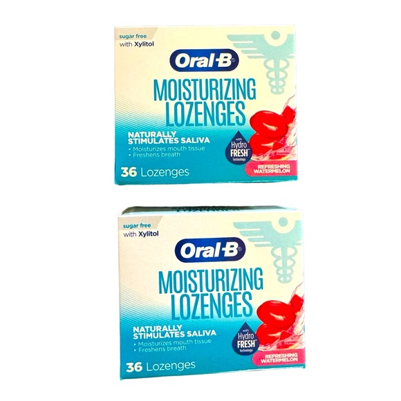 Oral-B Moisturizing Lozenges Dry Mouth Watermelon 36 Ct x 2 Boxes, Exp 12/24 - Picture 1 of 4